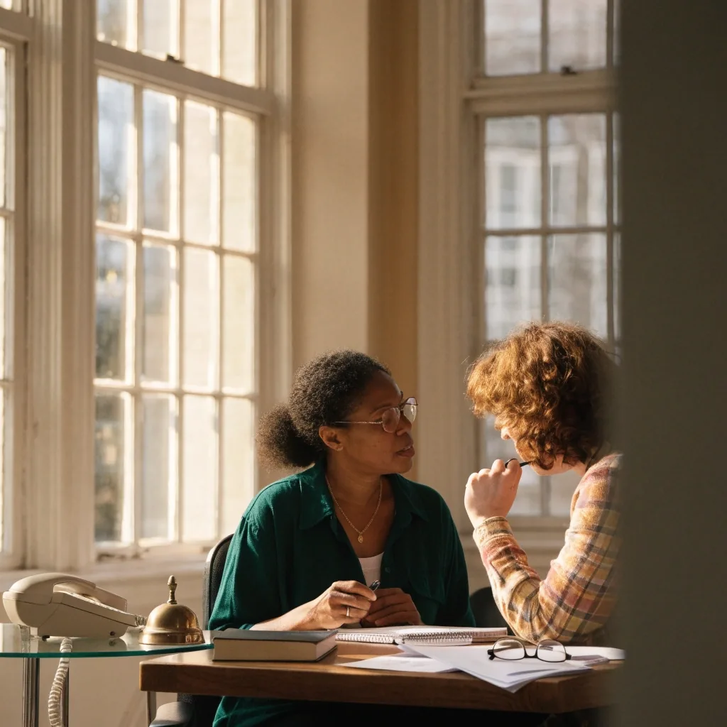 A student writing notes in the study room at the LocalVisa English school in London